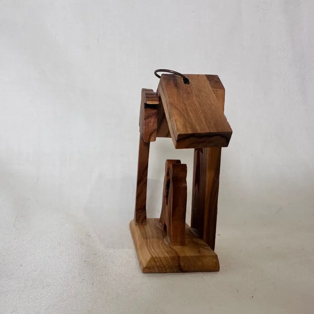 Wooden Nativity Christmas Ornament Made in Bethlehem West Bank